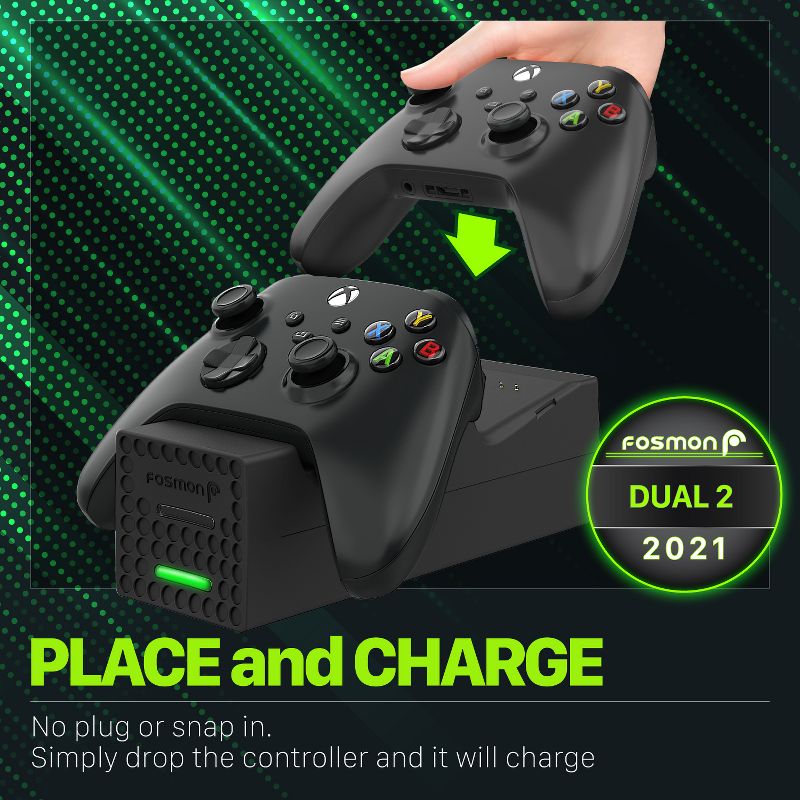 Fosmon Dual 2 Conductive Charging Station for Xbox Series X / Series S Controllers - Black, 3 of 8