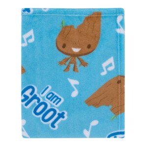 NoJo Marvel I Am Groot Blue and Brown Super Soft Baby Blanket - 1 of 4