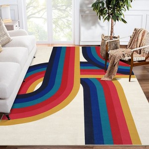 Washable Modern Area Rug, Stain-Resistant Non-Slip Rug for Living Room, Bedroom, Office - 1 of 4