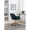 Office Chair Modern Upholstered Ergonomic Swivel Seat, Adjustable Height, Gold Metal Base for Home Workspace-3irtyhousy - 3 of 4