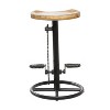 Olivia & May Industrial Metal Counter Height Barstool Brown: Round, Backless, Iron Frame, Fixed Height - 3 of 4