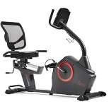 Sunny Health & Fitness Premium Magnetic Resistance Smart Recumbent Bike with Exclusive SunnyFit App - Gray