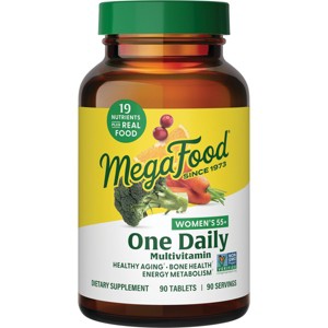 MegaFood Women's 55+ One Daily Multivitamin w/ Vitamin A, Vitamin C, Vitamin D3 & Vitamin E - Aging & Immune Support Supplement, Vegetarian, 90 Tabs - 1 of 4