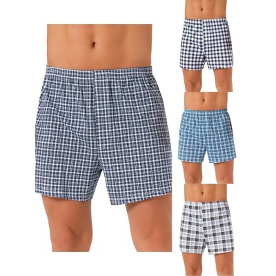 INSPIRE CHIC Men's 4 Pack Classic Plaid Printing Boxer Shorts