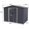 NicBex 8x6 Ft Outdoor Metal Storage Shed with Lockable Sliding Doors and Air Vent for Backyard Garden,Patio,Gray - 3 of 4