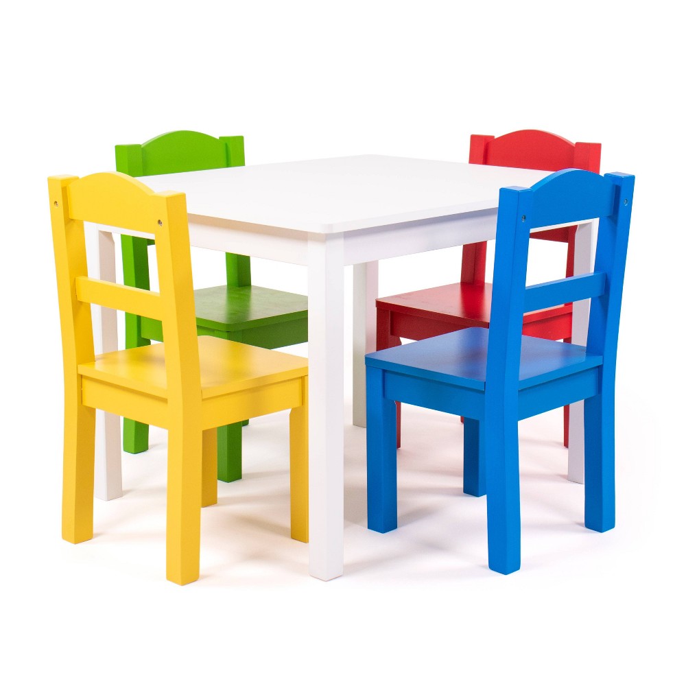 Photos - Other Furniture 5pc Summit Kids' Wood Table and Chair Set White - Humble Crew