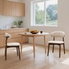 FONTOI Accent Chair Armless Dining Chair Set of 2 with Walnut Solid Wood Legs for Kitchen, Beige, 34"*26"*10" - 2 of 4