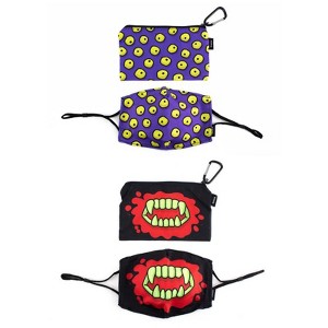 Ed Heck Halloween 4-Piece Adult Face Mask & Travel Pouch Set - 1 of 2