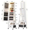 WhizMax 360° Swivel Jewelry Cabinet with LED Lights, Rotatable Full Length Mirror, Lockable Standing Jewelry Storage with Drawer and Wheels - 2 of 4