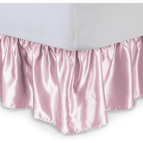 White satin 2024 bed skirt