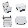 35 Quart Heavy Duty Portable Ice Cooler - Insulated Camping Cooler with Cup Holder, Fish Ruler & Bottle Openers for Beach, Boat & Picnics White - 3 of 4