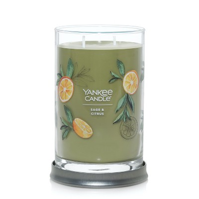 Sage & Citrus Soy Scented Tumbler Candle with Brushed Tin Lid