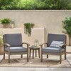 Christopher Knight Home Peyton Outdoor Acacia Wood Club Chairs with Water-Resistant Cushions (Set of 2) - 2 of 4