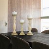 Mela Artisans Tuli Whitewash Candleholder Set of 3 - 4 of 4