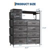 8+3 Drawers Fabric Dressers for Bedroom with 4 Side Pockets,LED Lights,Charging Station,Hooks,for Bedroom,Living Room,Closet - 3 of 4