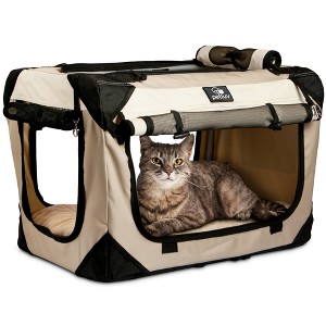 PetLuv Premium Cat and Dog Carrier Soft-Sided Plush Bed Locking Zippers Privacy Windows Collapsible Adjustable Carry Strap - 1 of 4