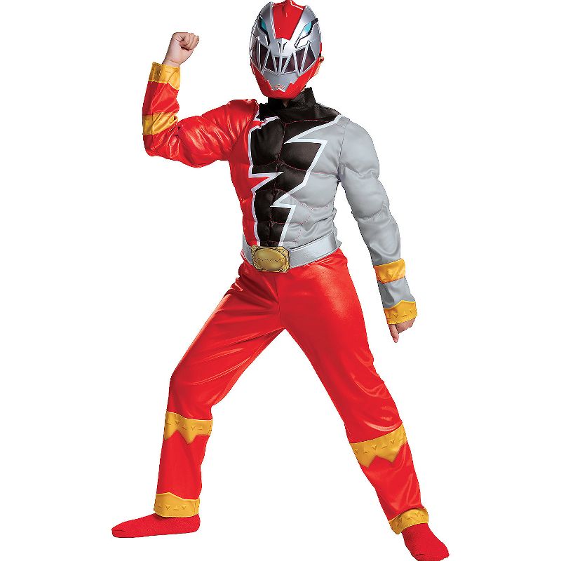 Disguise Boys' Power Rangers Dino Fury Red Ranger Muscle Jumpsuit Costume, 1 of 4