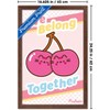Trends International Pusheen: Fruits - Cherry We Belong Together Framed Wall Poster Prints - 3 of 4