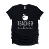 Simply Sage Market Teacher Vibes Cursive Apple Short Sleeve Tee - L - Black - 2 of 4