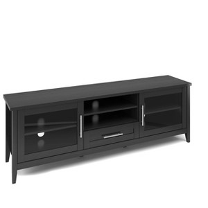 Jackson Extra Wide TV Stand for TVs up to 80" Black - CorLiving: Entertainment Center with Storage, Cable Management - 1 of 4