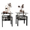 KTMBDW Set of 2 Rectangular Tempered Glass Coffee with Metal Leg, Modern 2-Tier Center Tea Tables for Small Space, Waiting Room, Office - 3 of 4
