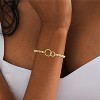 Gold Bracelets for Women 14K Gold Plated Beaded Bracelets Gold Stretch Bead Bracelet Handmade Ball Charm Bracelet - 2 of 4