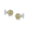 Haus of Brilliance Silver 1/4 Cttw Color Diamond Cluster Flower Earrings - 2 of 4