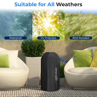 SereneLife Black Heavy-Duty UV-Resistant Patio Heater Cover Bag