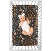 Sweet Jojo Designs Girl Baby Fitted Mini Crib Sheet Boho Floral Wildflower Black Orange and Blue - 3 of 4