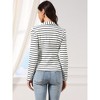 INSPIRE CHIC Women's Notched Collar Long Sleeve Button Front Striped Blazer - 4 of 4