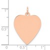 Black Bow Jewelry 14k Rose Gold Engravable Heart Disc Charm or Pendant, 19mm - 4 of 4