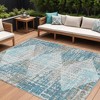 HomeRoots 9' X 12' Teal Blue And Beige Geometric Washable Indoor Outdoor Area Rug - 2 of 4