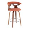 Set of 2 Mid-Century Modern Counter Stools with Wood Legs, Lattice Back, and 360¡ã Swivel for Kitchen or Home Bar - 2 of 4