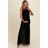 Pinkblush Black Ruched Mesh One Shoulder Maternity Maxi Dress - 2 of 4