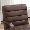 PAGED Swivel Accent Chair Channel Tufted Lounge Reading Chair with Solid Wood Armrests, Single Sofa Armchair for Living Room - 3 of 4