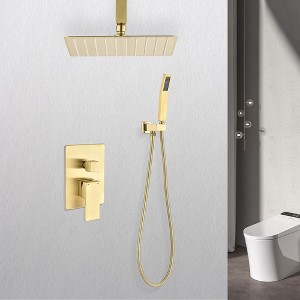 LOVMOR 10"Ceiling Mounted Shower System Combo Set with Handheld and 10"Shower head,Nickel - 1 of 4