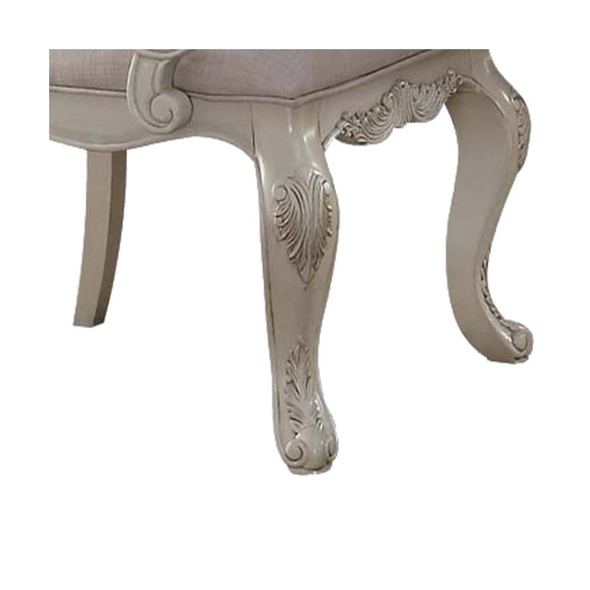 23" Ragenardus Dining Chair Fabric and Antique White Finish - Acme Furniture - thumbnail 4