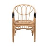 bali & pari Cyntia Modern Bohemian Natural Brown Rattan Dining Chair - 3 of 4