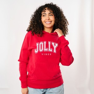 Simply Sage Market Jolly Vibes Varsity Thick Outline Hoodie - 1 of 4
