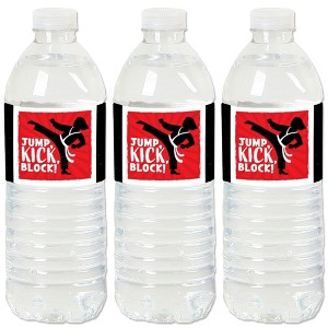 Big Dot of Happiness Karate Master - Martial Arts Birthday Party Water Bottle Sticker Labels - Set of 20 - 1 of 4