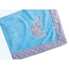 Bacati - Elephants Aqua/grey Embroidered Blanket - 4 of 4