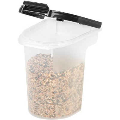 Clear and Black Airtight Plastic Pet Food Storage Container