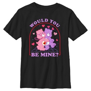 Boy's Care Bears Valentine's Day Love-a-Lot Bear and Share Bear Would You Be Mine T-Shirt - 1 of 4