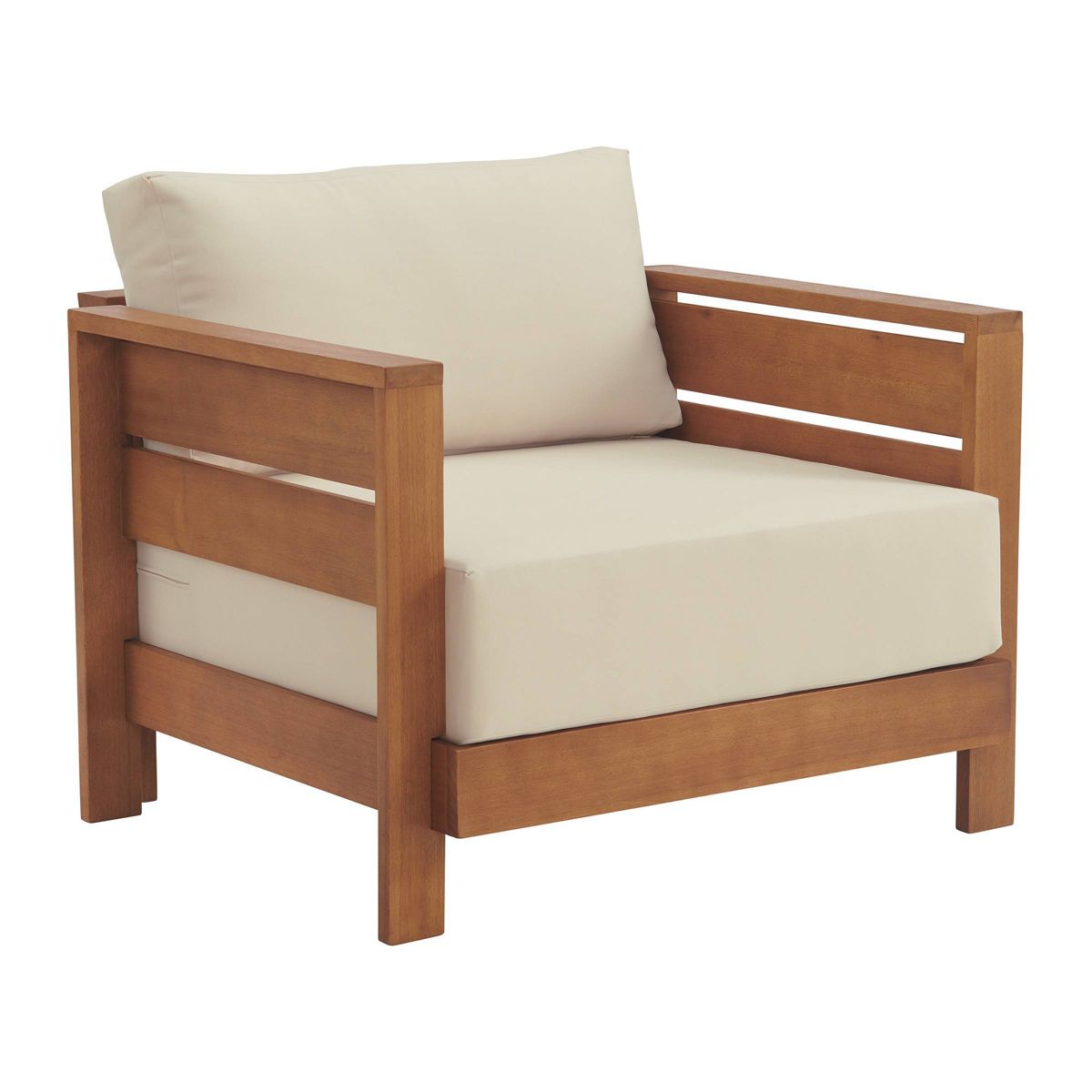 Alaterre Furniture Barton Outdoor Weather Resistant Arm Chair with Cushions and Zippered Covers - thumbnail 2