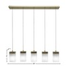 Toltec Lighting Nouvelle 5 - Light Chandelier in  New Aged Brass with 4" Square White Muslin Shade - 3 of 3