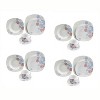 Lorren Home Trends Porcelain 20 Piece Square Dinnerware Set Service for 4-Blue/Red - 4 of 4