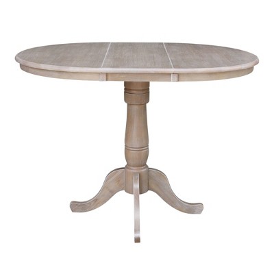 36" Round Counter Height Dining Table with 12" Leaf - International Concepts