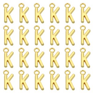Unique Bargains Metal Bulk Elegant DIY Crafts Jewelry Making Initial Pendants 50 Pcs - 1 of 4