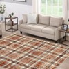 Modern Plaid Living Room Area Rug, Machine Washable Floor Carpet, Non-Slip Checkered Soft Rug, Low-Pile Non-Shedding Accent Rug, Indoor Foldable Rug - 3 of 4