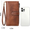 FATMOON Womens Wallets,Large Capacity Credit Card Holder RFID,Wallet Women Double Zipper Pocket Leather Bifold Ladies Wristlet Clutch Wallet - 3 of 4